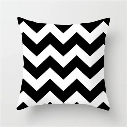 DecorBites™ Black White Flocking Pillowcase 45*45cm Fashion Living Room Sofa Cushion