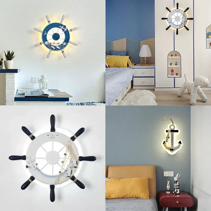 ™ Kids LED Ship Rudder Wall Light - Mediterranean Decor Ocean Theme
