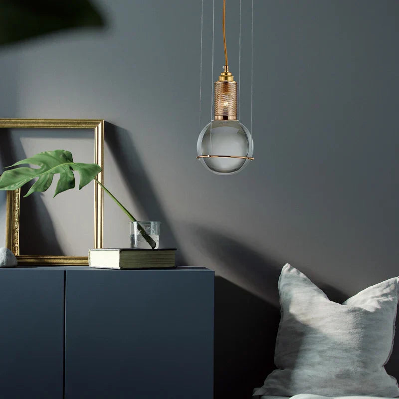 DecorBites™ Crystal Ball LED Pendant Light for Dining Room Living Bedroom Bedside