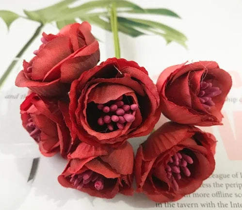 DecorBites™ Artificial Peony Tea Rose Camellia Silk Flowers for Home Garden Wedding