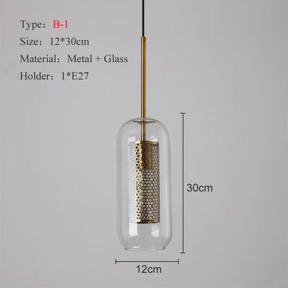 DecorBites™ Ball Glass Pendant Light Modern Kitchen Dining Living Room Fixture