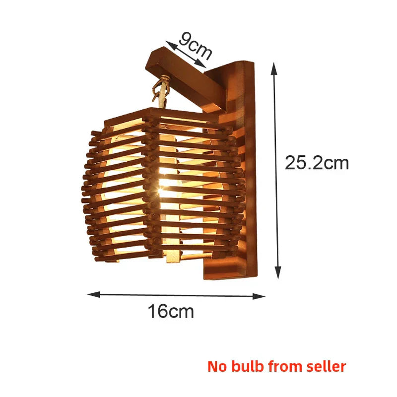 DecorBites™ Bamboo Wall Sconce Light for Aisle Corridor Hotel Restaurant Café