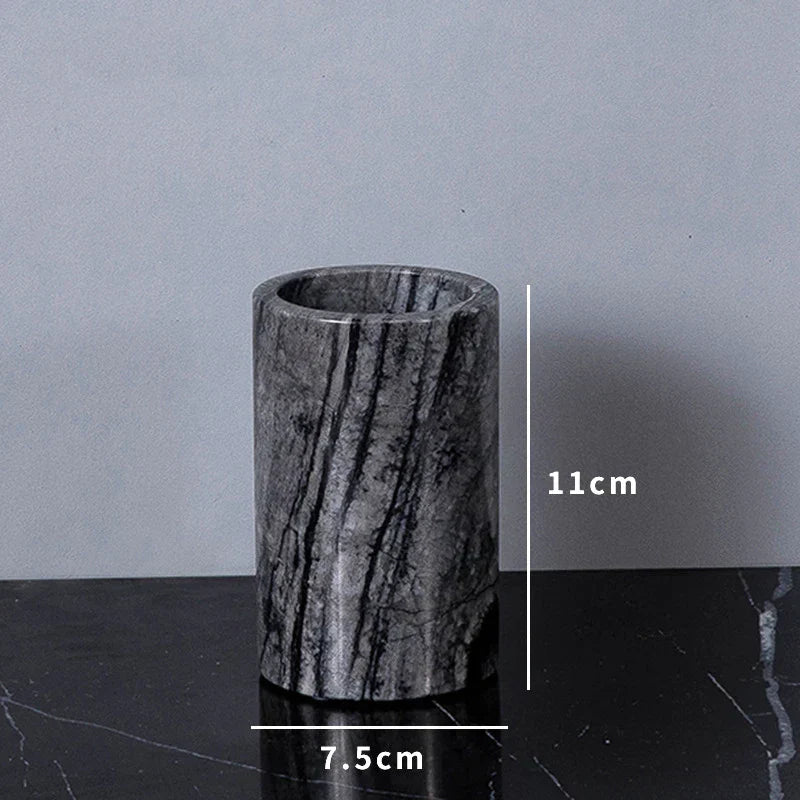 DecorBites™ Ancient Wood Grain Marble Bathroom Set with Luxury Accessories