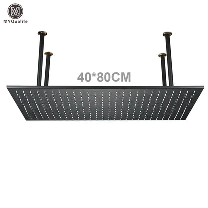 DecorBites™ 16"x32" LED Rainfall Shower Head - Color Changing Luxury Square Design