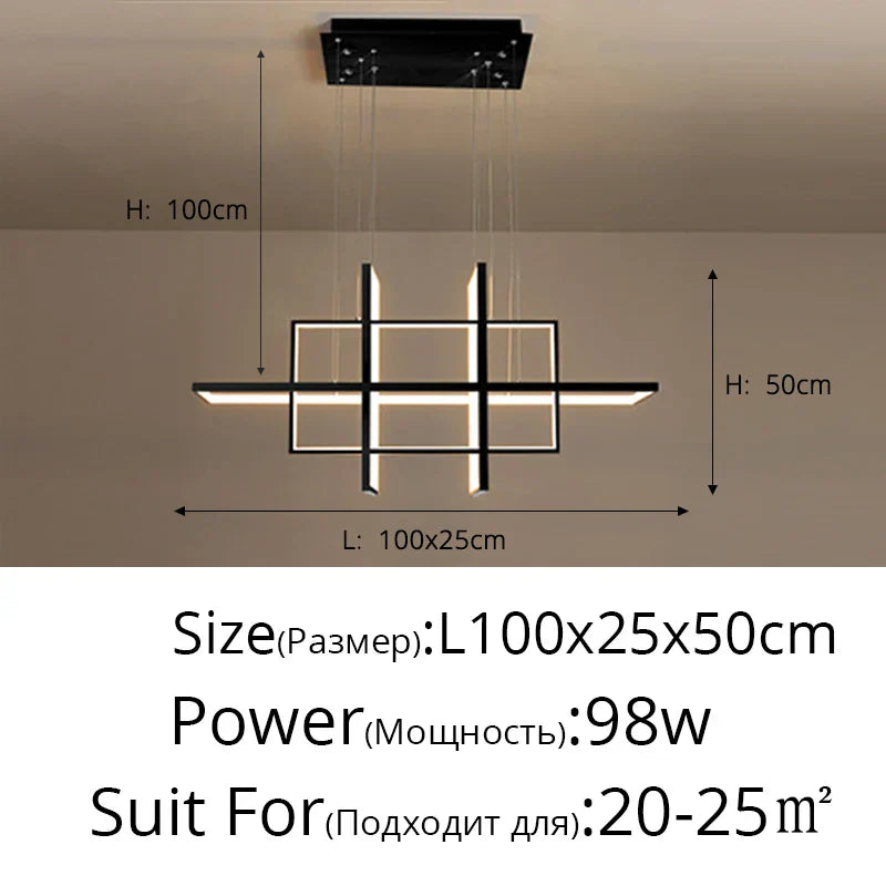 DecorBites™ Geometric Aluminum Pendant Light for Living Bedroom Restaurant Kitchen - Modern Art Luminaire