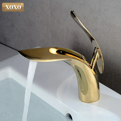 DecorBites™ Gold Basin Faucet Single Handle Hot Cold Mixer Tap - 23025A-H
