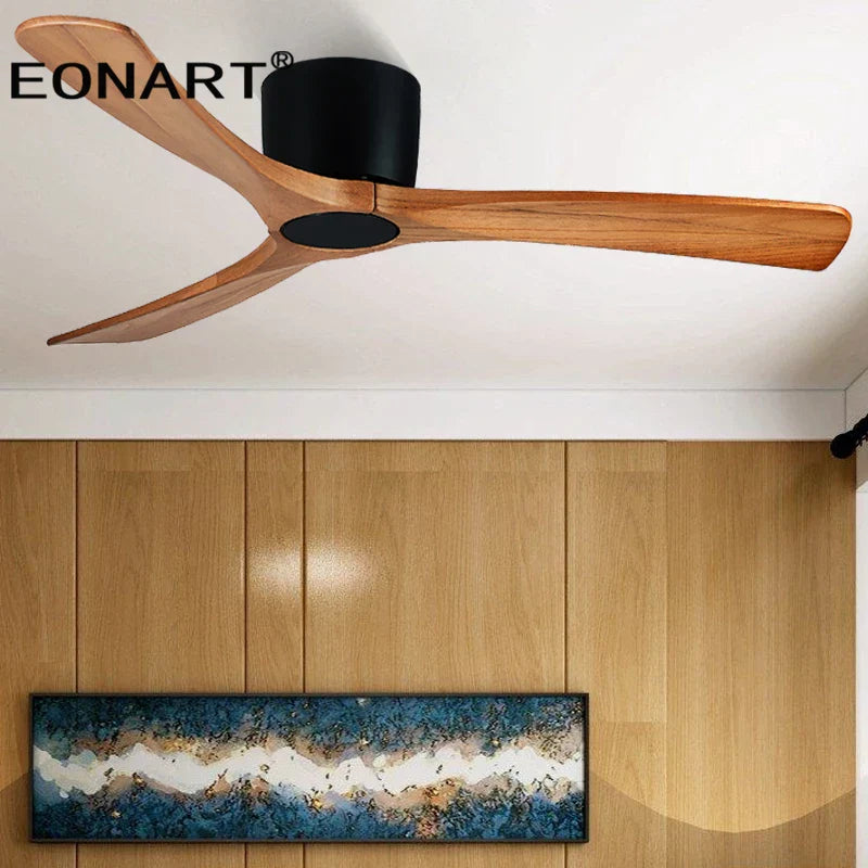 DecorBites™ 48-Inch Wooden LED DC Ceiling Fan with Remote Control White Wood