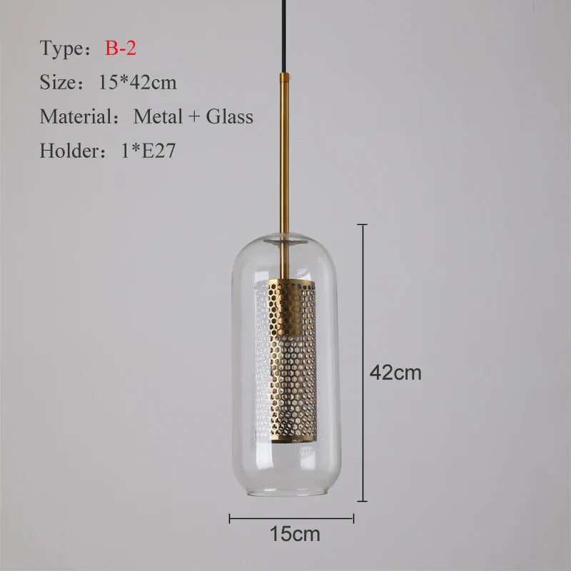 DecorBites™ Ball Glass Pendant Light Modern Kitchen Dining Living Room Fixture