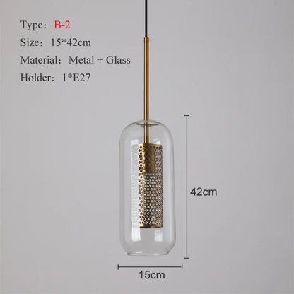 DecorBites™ Ball Glass Pendant Light Modern Kitchen Dining Living Room Fixture