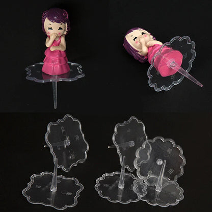 DecorBites™ Cake Stands Decoration Bracket Set - 20pcs Clear Plastic Fondant Holders