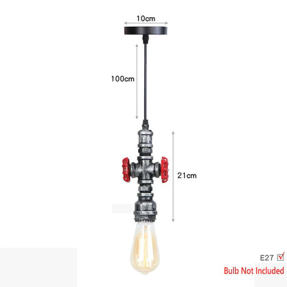 DecorBites™ Iron Pipe Pendant Lights Holder Retro Loft Indoor Ceiling Hanging Lamp