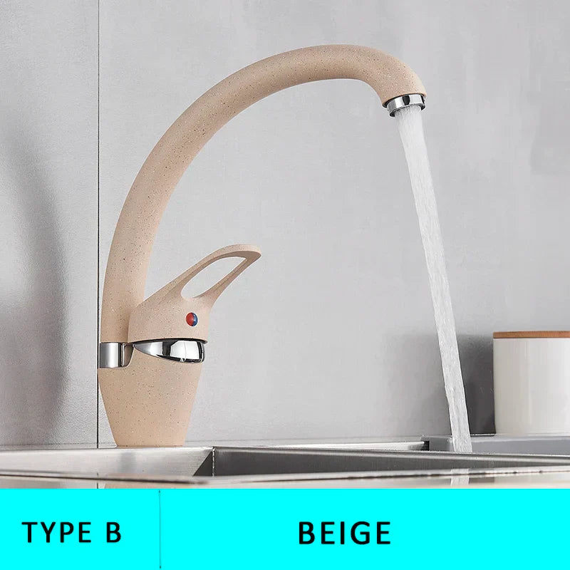 DecorBites™ Black Single Handle Kitchen Faucet - Hot and Cold Water Mixer