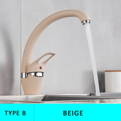 DecorBites™ Black Single Handle Kitchen Faucet - Hot and Cold Water Mixer