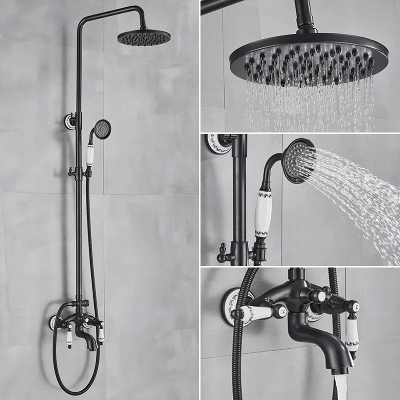 DecorBites™ 8" Rainfall Shower System with Bathtub Faucet and Hand Shower