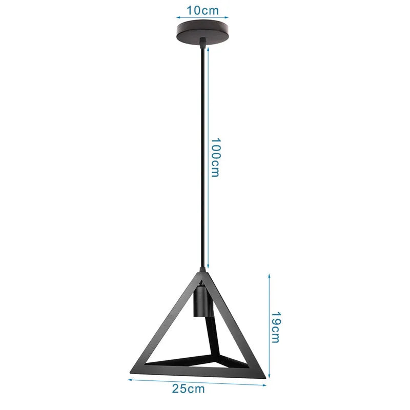 DecorBites™ Industrial Nordic Cage Pendant Light, Black Iron Retro Loft Hanging Lamp