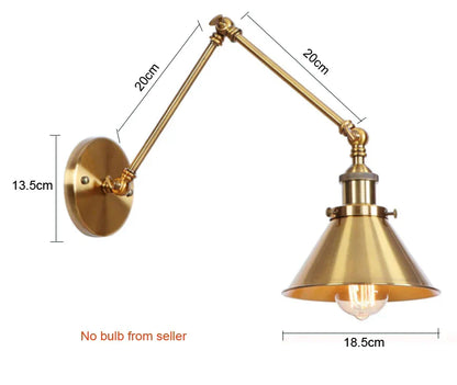 DecorBites™ Adjustable Long Arm Wall Light - Flexible Gold Lamp for Modern Spaces