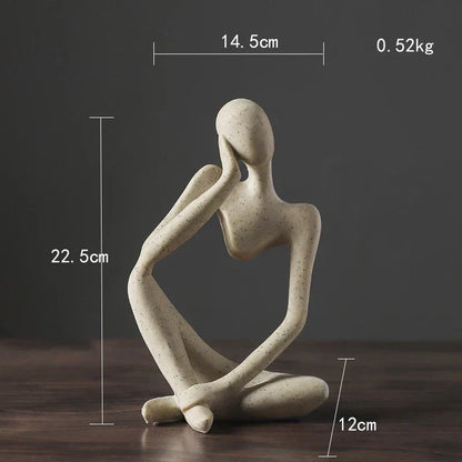 DecorBites™ Abstract Thinker Woman Figurine Resin Sculpture Modern Art Decor Craft Ornament