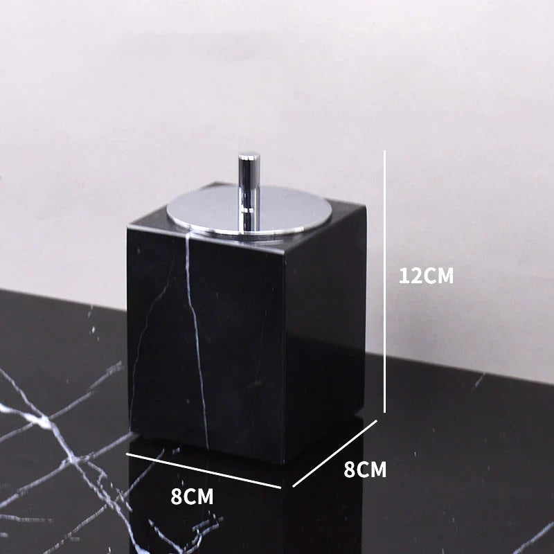 DecorBites™ Black Marquina Marble Bathroom Set cue.opti