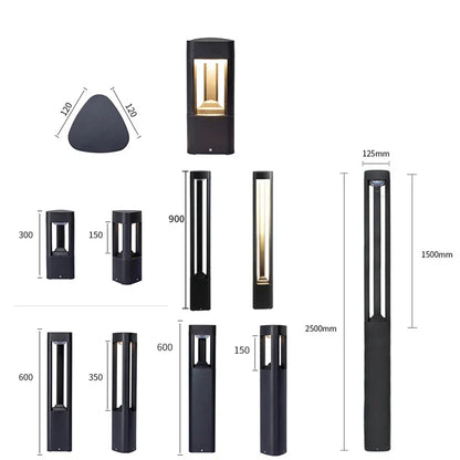 DecorBites™ LED Bollard Lawn Lamp: Stylish Waterproof Outdoor Garden Path Light