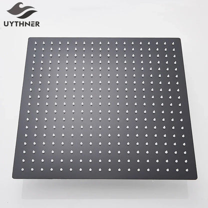 DecorBites™ 16 Inch Stainless Steel Chrome Square Rainfall Shower Head for Bathroom