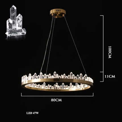 ™ Golden Crystal LED Chandelier for Modern Dining Room