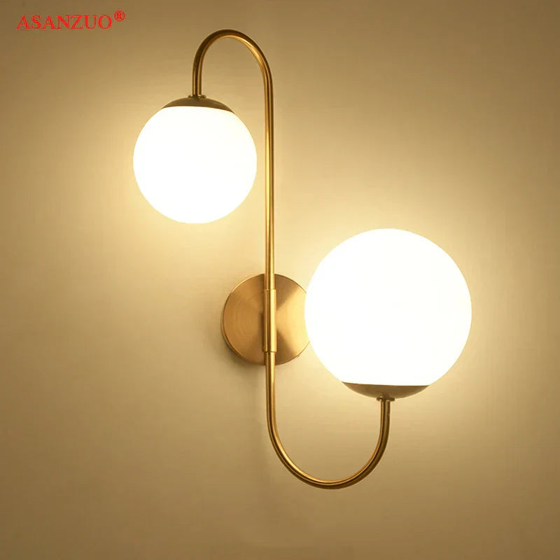 ™ Gold Glass Ball Wall Sconce LED Round Ball Wall Lamp