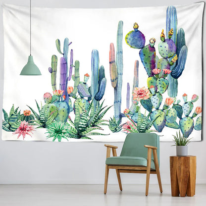 DecorBites™ Cactus Tropical Plant Tapestry Wall Hanging for Children's Room Hippie Cartoon Home Decor