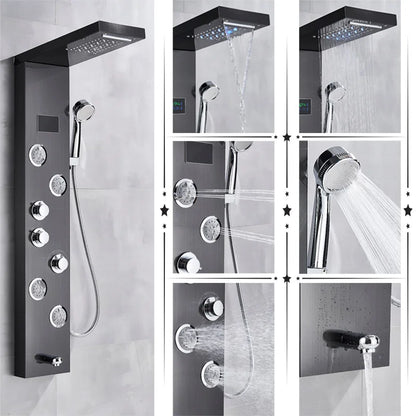 DecorBites™ LED Shower Panel Column Bathtub Mixer Tap with Temperature Screen Massage.