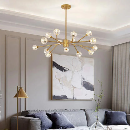 DecorBites™ Crystal LED Chandelier: Modern Nordic Design Copper Ceiling Light Fixture