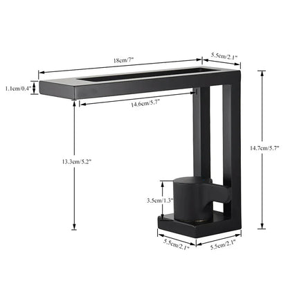 DecorBites™ Black Basin Faucet: Brass Bathroom Mixer for Vessel Sink, Cold Hot Water