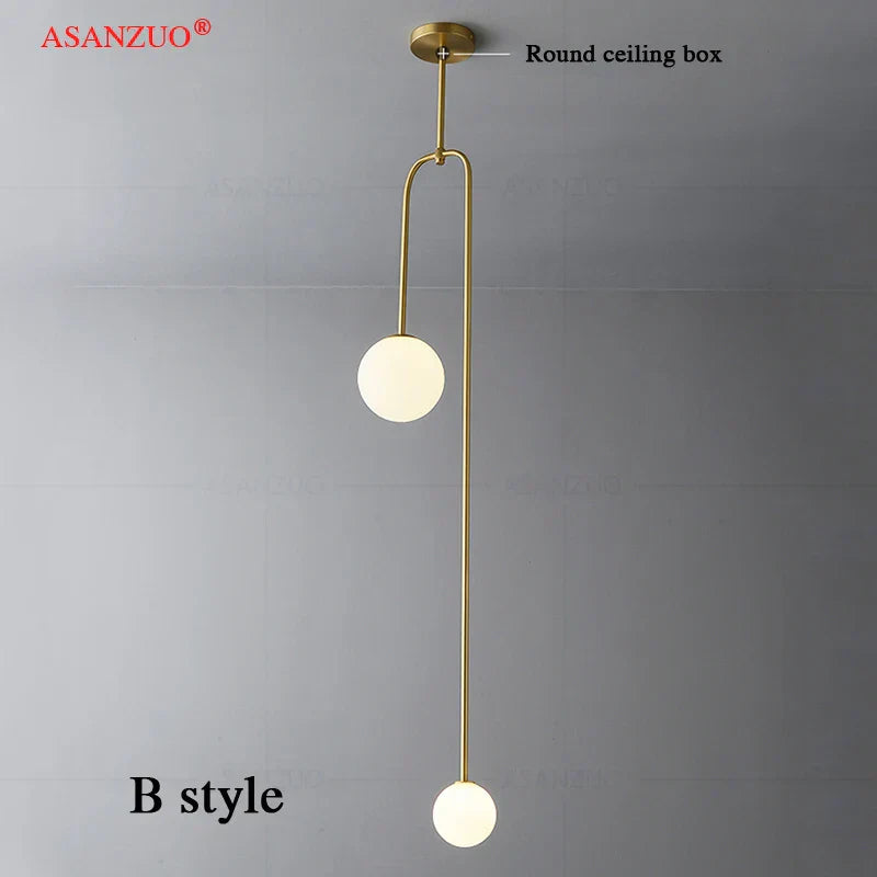 DecorBites™ Glass Ball Brass Pendant Lights LED for Restaurant and Bedroom Lighting