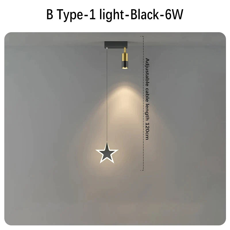 DecorBites™ Black Gold Hanging Pendant Lamp: Modern Luxury Bedroom & Living Room Lighting