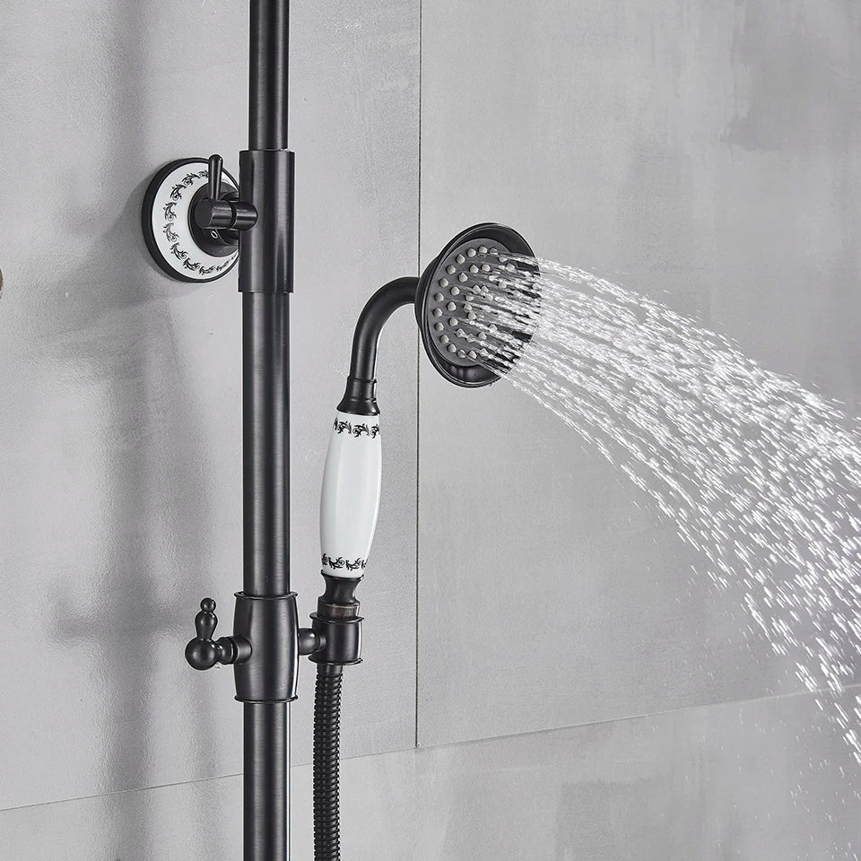DecorBites™ 8" Rainfall Shower System with Bathtub Faucet and Hand Shower