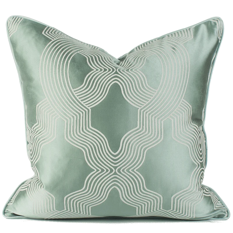 DecorBites™ Asian Landscape Painting Jacquard Square Pillow Cover 45x45cm