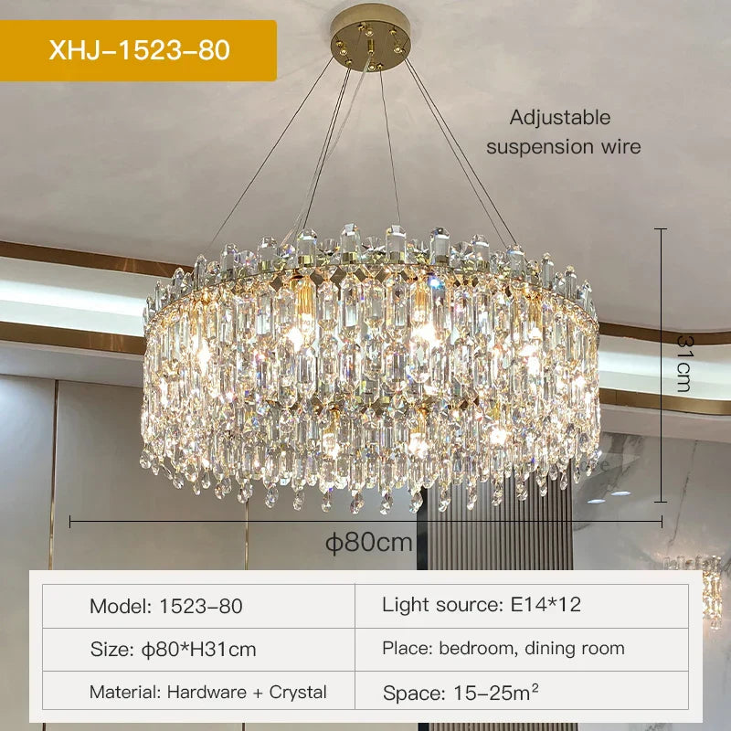 DecorBites™ Crystal Chandelier: Luxe LED Living Room Decoration