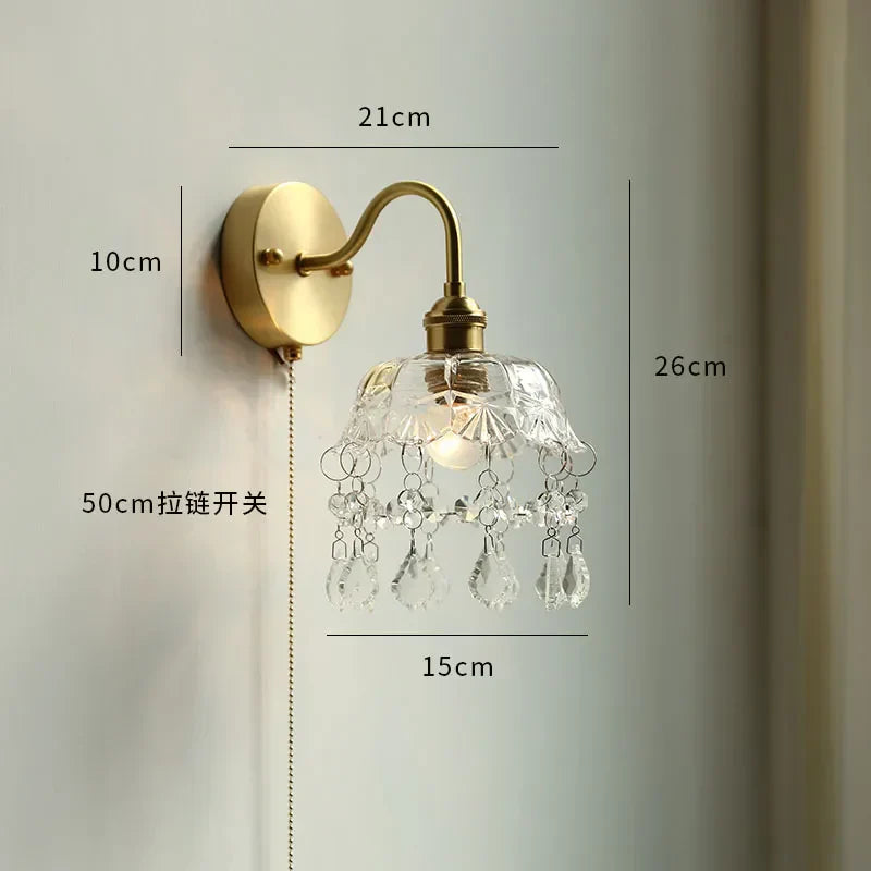 DecorBites™ LED Petal Wall Sconce Modern Nordic Style Pull Chain Switch Stair Mirror Light