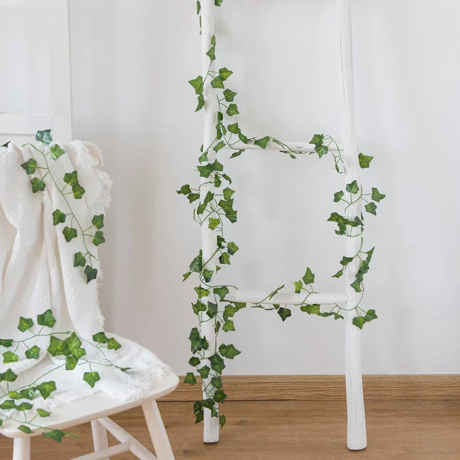DecorBites™ Artificial Hanging Christmas Garland Green Silk Leaves for Home Wedding Garden