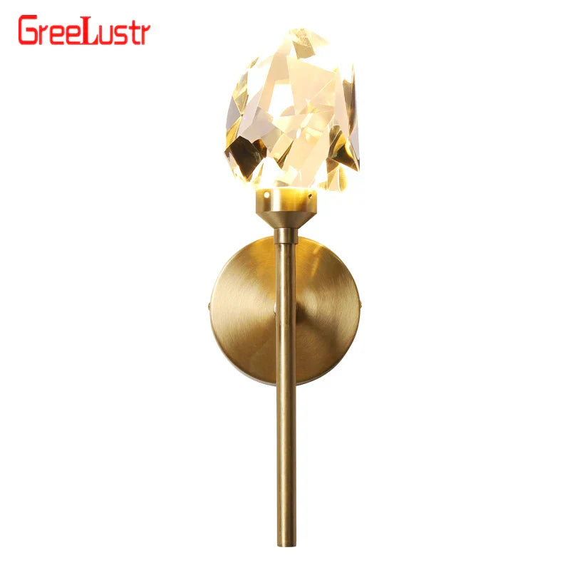 DecorBites™ Crystal LED Wall Sconce Copper Light Fixture for Modern Luxury Home Decor