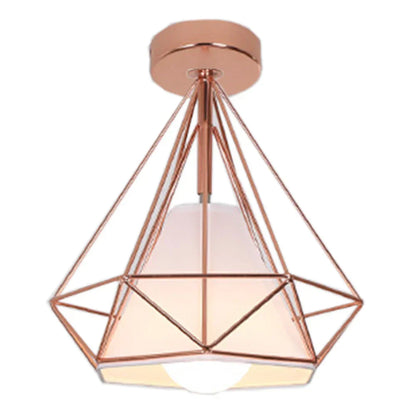 DecorBites™ Iron Cage Ceiling Lamp: Modern Nordic LED Light Fixture for Kitchen, Living Room, Bedroom
