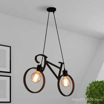DecorBites™ Iron Bike Chandelier Pendant Lamp for Restaurant, Bar & Home Lighting
