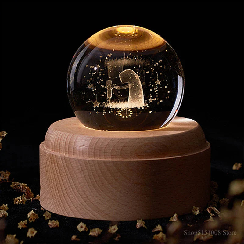 DecorBites™ Crystal Ball Night Light USB Music Box Universe Globe 3D Lamp