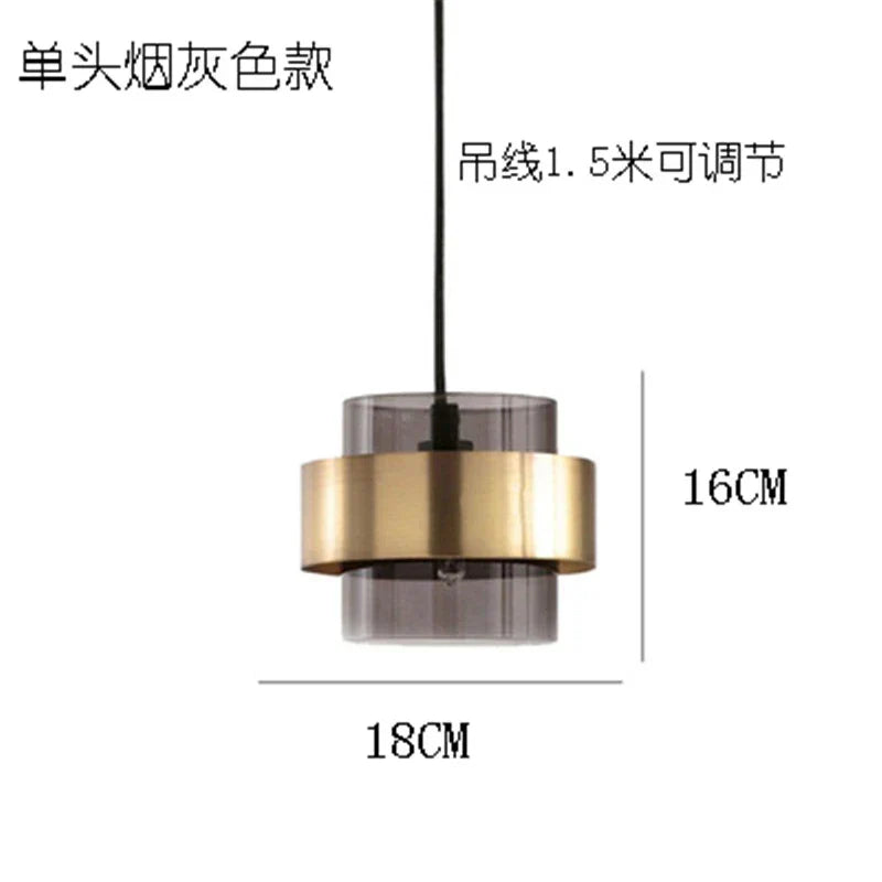 DecorBites™ Gold Glass LED Pendant Lights: Modern Nordic Cylindrical Design for Home Decor Fixtures