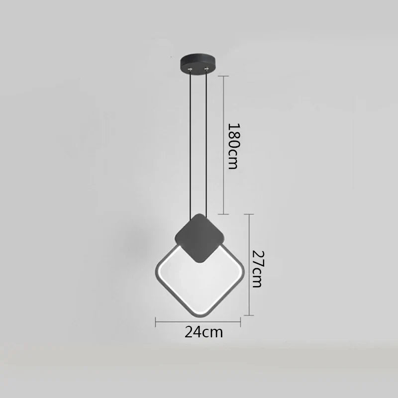 DecorBites™ Black Ring Pendant Lamp Dimmable LED Ceiling Hanging Light