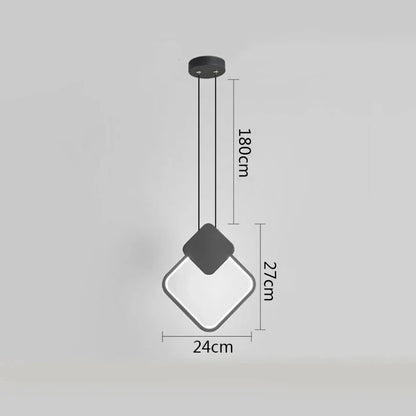 DecorBites™ Black Ring Pendant Lamp Dimmable LED Ceiling Hanging Light