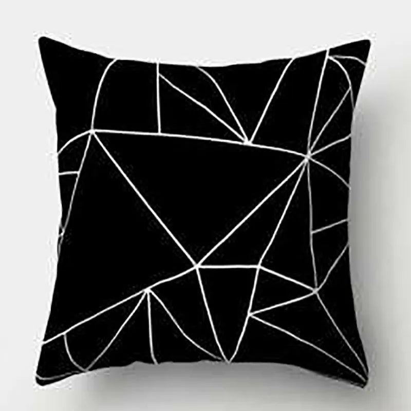 DecorBites™ Black White Flocking Pillowcase 45*45cm Fashion Living Room Sofa Cushion