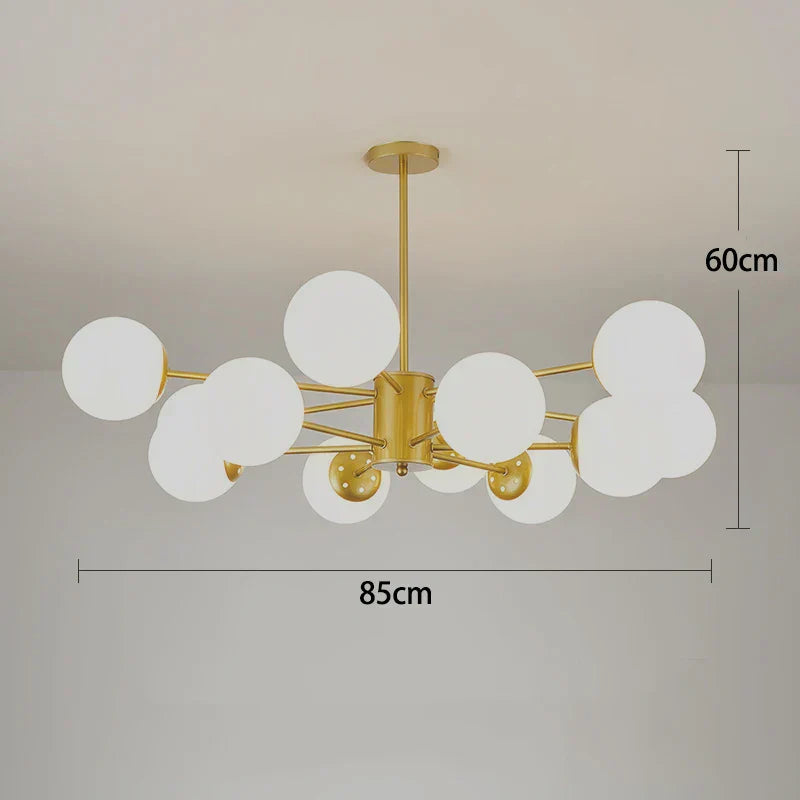 DecorBites™ Black/Gold Glass Pendant Light for Living Room Bedroom Restaurant