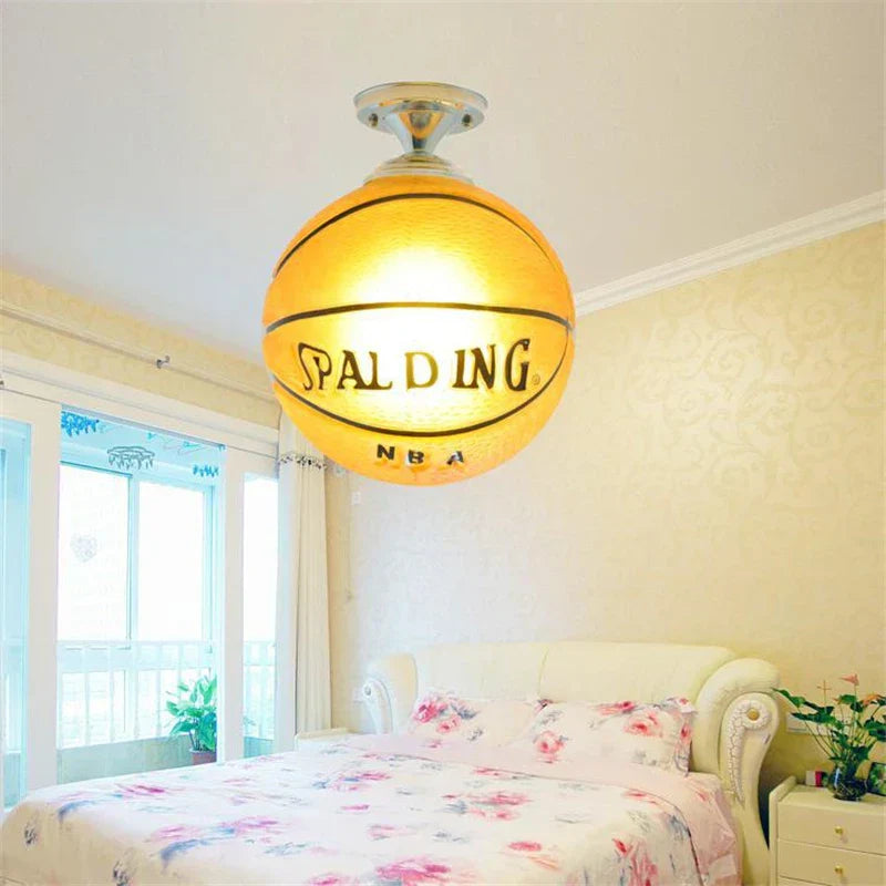 DecorBites™ LED Soccer Ball Ceiling Light for Boys Room, Indoor Lighting Fixture
