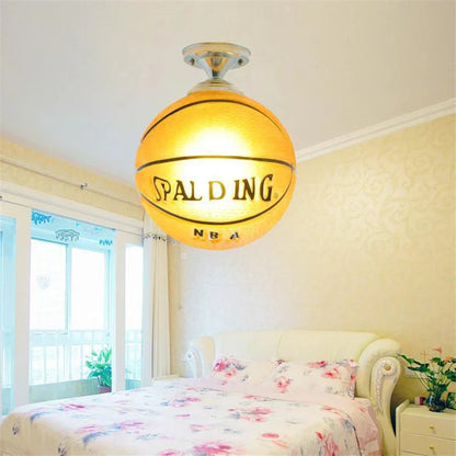 DecorBites™ LED Soccer Ball Ceiling Light for Boys Room, Indoor Lighting Fixture