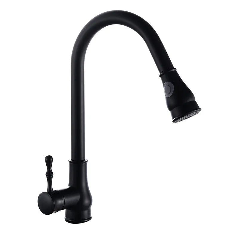 ™ Gold Kitchen Faucet Pull Out Swivel Water Mixer Tap Single Handle Sink
