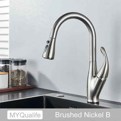 DecorBites™ Black Kitchen Faucet: Single Handle Hot & Cold Mixer with 360 Rotation